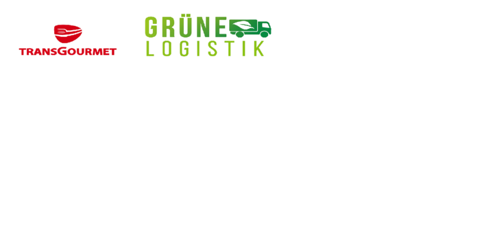 Logo Transgourmet Grüne Logistik mit grünem Lkw.