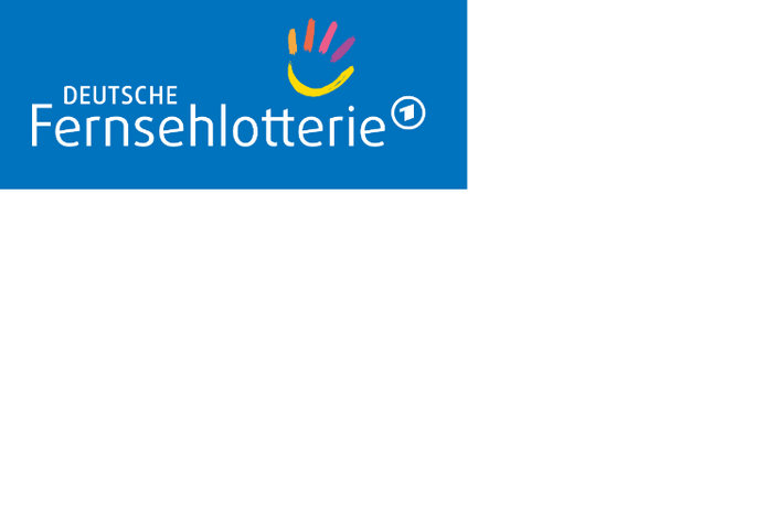 Logo der Deutschen Fernsehlotterie mit bunter Hand.“