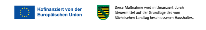 Das Logo zeigt die Förderhinweise für das Programm „Kinder stärken 2.0“. Es weist darauf hin, dass die Maßnahme von der Europäischen Union kofinanziert und durch den Freistaat Sachsen aus Steuermitteln auf Grundlage des vom Sächsischen Landtag beschlossenen Haushalts unterstützt wird.