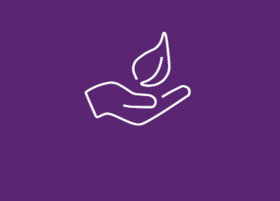 Auf dem Bild sieht man eine Hand. Über der Hand schwebt ein Blatt. Das Bild steht für: Hilfe geben und Natur schützen.