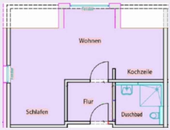 Grundriss von einer Wohnung im Mietwohnen Sehmatal