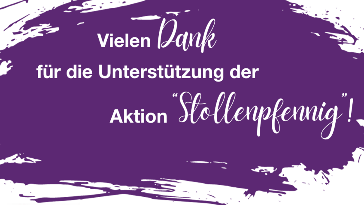 Vielen Dank für die Unterstützung der AKtion "Stollenpfennig"! Logo Brot für die Welt und Logo Diakonie Erzgebirge